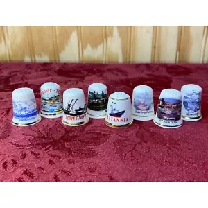 Vtg Nautical Ship Vessel Sailboat Collectible Sewing Thimbles Lot of 8 English - Picture 1 of 11