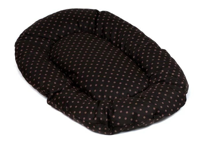 ADENA Hundekissen Liegekissen Kissen Größe XS bis XXL dicke Polsterung Tupfen braun