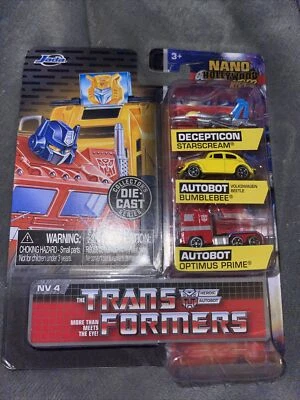 Transformers Nano Hollywood Rides Jada 3 Pack Starscream Bumblebee Optimus Prime - Image 1 of 4