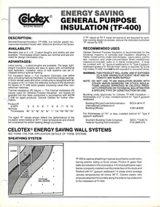 Brochure - Celotex - General Purpose Insulation TF-400 - 2 items (A1098) - Picture 1 of 2