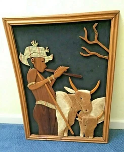 Unique Mixed Media Framed Folk Art Piece from Nigeria 1995 - Picture 1 of 6