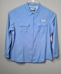 Magellan NWT Women's Plus Fish Gear Long Sleeve Relaxed Fit Blouse 3X - Picture 1 of 7