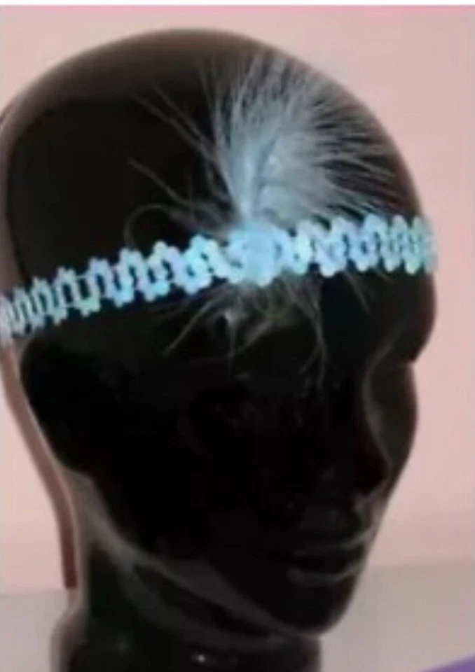 Accesorio de disfraz y pluma pieza cabeza lentejuelas azul teniente años 20 aleta infantil Foto 1 de 1