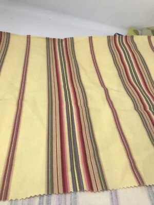 Yellow Stripe Fabric Remnant Home Decorating Weight Cotton 35" x 35" F50 - Image 1 of 4