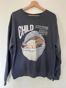 Star Wars Mandalorian Grogu Sweatshirt Youth XL or Womens Large Grey The Child - Picture 1 of 8