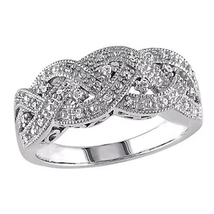1/5CT Diamante Redondo Infinito Cruzado Anillo de Compromiso En 14K Blanco Oro - Imagen 1 de 1