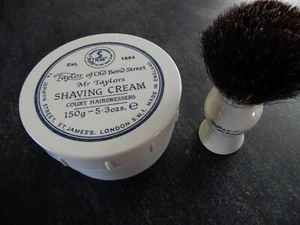 Vintage Taylor of Old Bond Street Herbal Aromatic Shave Cream & Brush - Picture 1 of 6