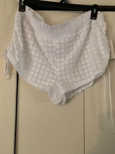 No Boundaries Swimsuit Cover Up Shorts Juniors XXL White Polyester NWT - Picture 1 of 5