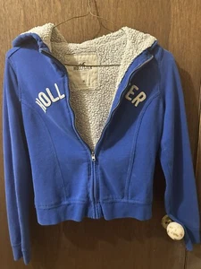 Hollister Fleece Lined Youth Hooded Zipper Sweatshirt. Long Sleeve Medium - Picture 1 of 4