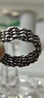 Sterling Silver Industrial  Layered Chains Finger Or Thumb Ring Size 8 Vintage