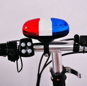 Bike LED light Police Sound Horn Siren Waterproof Bicycle for kids