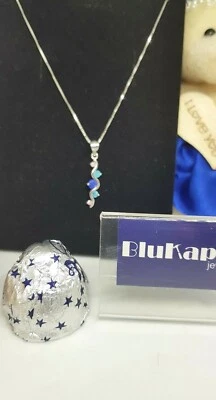 COLLANA IN ARGENTO BLUKAPRI  925° CON PENDENTE E PIETRE COLORATE.. 💑 - Immagine 1 di 4