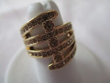 Avon Terranova Ring Goldtone With Clear Rhinestones Size 6