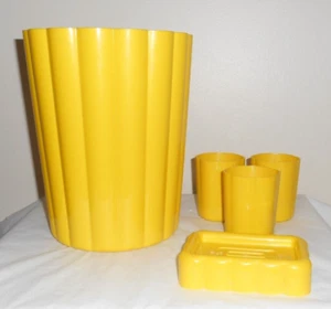 Gelber Papierkorb, Seifenschale & 3 Tassen BETTER HOME PLASTICS 1999 Bad sehr guter Zustand - Bild 1 von 11