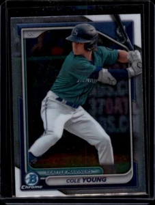 2024 Bowman Chrome Prospects #BCP112 Cole Young Mariners - Picture 1 of 2