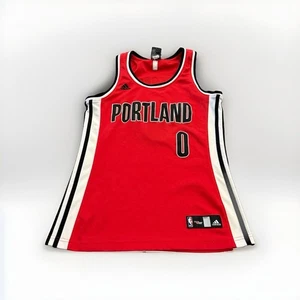 Adidas Womens Red NBA 4Her Damian Lillard #0 Jersey Size S SMALL - Picture 1 of 9