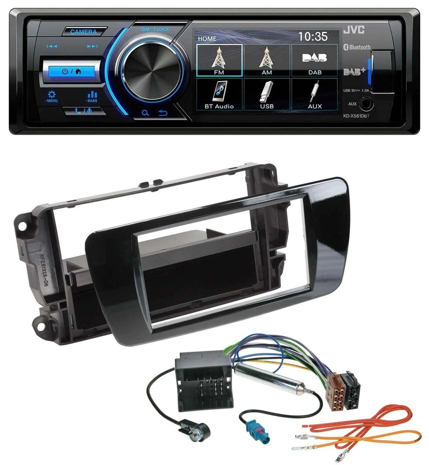 JVC Bluetooth MP3 USB DAB Autoradio für Seat Ibiza ab 08 Klavierlack schwarz - Bild 1 von 4