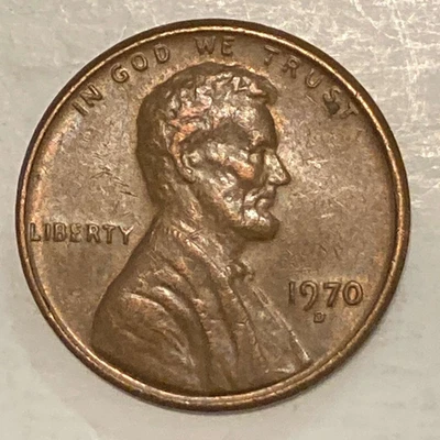 1970 D Lincoln Memorial Cent Floating Roof No FG Misplaced Mint Mark - Image 1 of 2