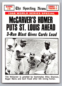 1969 TOPPS #164 TIM McCARVER'S HOMER PUTS ST. LOUIS AHEAD W/FLOOD & ROGER MARIS - Picture 1 of 3