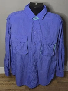 CAMISA DE PESCA VINTAGE AÑOS 90 PRINCIPIOS DE INVIERNO ABOTONADA (TALLA L) 100% NYLON - Imagen 1 de 1