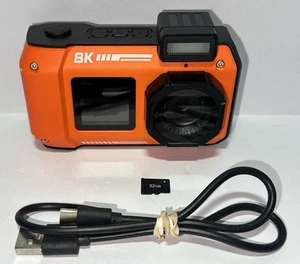 8K UHD 70MP Digital Camera with 32GB Card Rugged Waterproof Dustproof Shockproof - Picture 1 of 10
