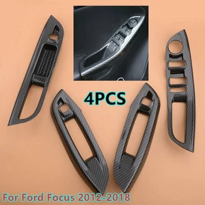 For Ford Focus 2012-18 Carbon Fiber Window Switch Panel Button Cover Trim Decor - Imagen 1 de 12