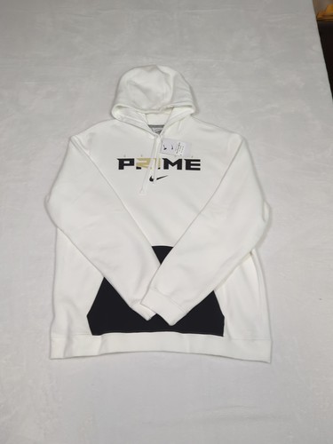 Nike Coach Prime Felpa con Cappuccio Uomo Taglia XL Felpa con Cappuccio Bianco Nero Deion Sanders