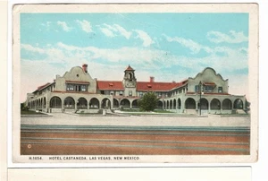 1925 Fred Harvey White Border Cartolina Hotel Castaneda Las Vegas New Mexico-FL1 - Foto 1 di 2