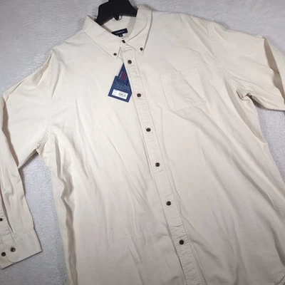 Croft & Barrow L/S Heavy Shirt Button Down Natural Off White Cream Men's XXL - Image 1 of 4