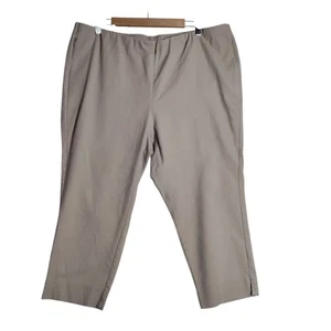 J Jill Essential Cotton Stretch Elastic Waist Beige Pants Womens Plus Sz 20 - Picture 1 of 6