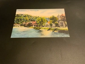 Honesdale, Pa. ~ Irving Cliff and Park Lake - Linen Unposted Vintage Postcard - Picture 1 of 2