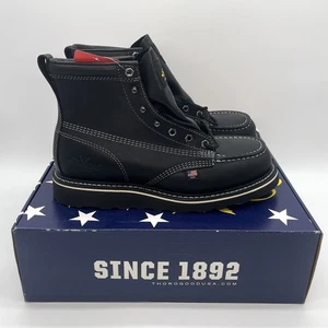 Thorogood 814-6206 Black Midnight 6" Mens Moc Wedge Boot Biker Size 9.5 D NEW - Picture 1 of 11