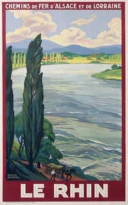 ROGER BRODERS - LE RHIN 1930 VINTAGE TRAVEL POSTER - Picture 1 of 1