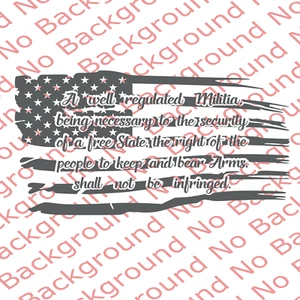 LARGE Dark Grey 2nd Amendment Distressed USA American 2A Flag Vinyl Decal US027 - Picture 1 of 7
