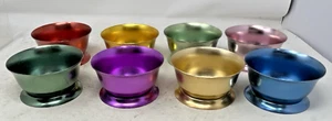 10 Pcs Vintage MCM Bascal Anodized Jewel Tone Aluminum Bowls w/Base- Made in USA - Picture 1 of 6