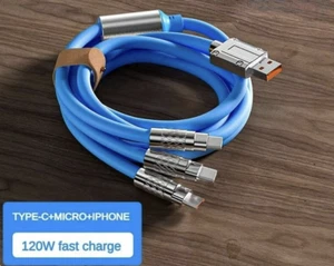 Fast Charging USB To Type-C Micro Fast Charger Cable 120W 5A 3-in-1 For apl/adrd - Picture 1 of 18