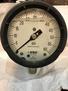 U.S. GAUGE SOLFRUNT 1981 4-1/2" 0-60 PSI LIQUID FILLED PROCESS GAUGE - Picture 1 of 3