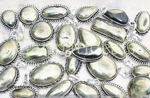 Pyrite Gemstone Fashion Pendant Wholesale Lots 925 Silver Plated Jewelry - Picture 1 of 6