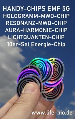 Handy-Chip 10er-Set Hologramm-Chip Aura-Harmonie Elektrosmog-Schutz 5G MWO-Chip - Bild 1 von 4