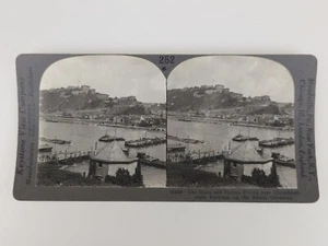 19249 Keystone Stereoview Stars & Stripes Flying Over Ehrenbreitstein Fortress - Picture 1 of 9