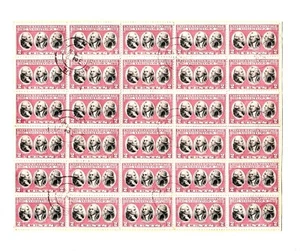 Block of 30 x 1931 USA Yorktown, 2c Caramine & Black, SC 79, U - Picture 1 of 2