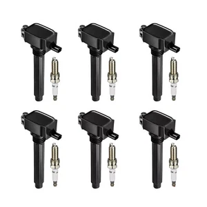 Brandnew For Jeep For Chrysler 6PCS Ignition Coil & Iridium Spark Plug black - Picture 1 of 15