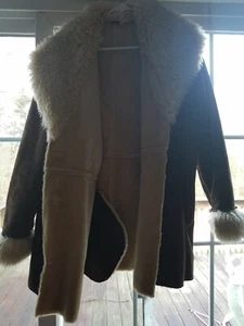 Wilsons Leather coat size large faux fur trim - Picture 1 of 6