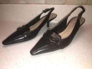 Bandolino Sling Back Brown Heel Sz 8 1/2M - Picture 1 of 5
