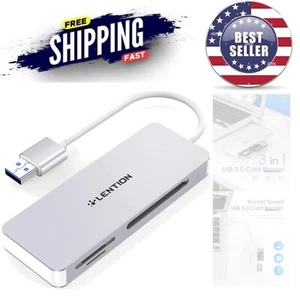 USB 3.0 Card Reader Multi-SD/MMC/CF Compatible Windows MacOS ChromeOS Fast - Afbeelding 1 van 9