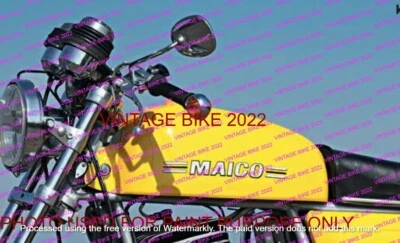 ADECUADO PARA Maico md 250 tanque de gasolina de acero amarillo 1971-83 + tapa Foto 1 de 2