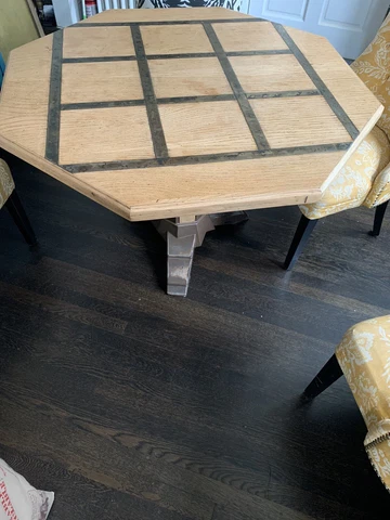 Wood and Metal Art Deco Octagonal Dining Table Cover