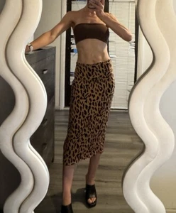 DIANE VON FURSTENBERG Leopard Pencil Skirt Animal Print Size AU8 Silk Blend - Picture 1 of 16