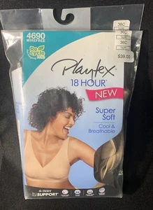 Playtex 4690 18 Hour Super Soft Wireless Cool & Breathable Bra Taupe 36C NEW - Picture 1 of 12