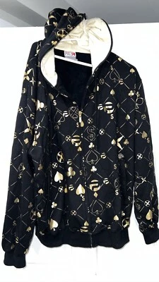 Sudadera con capucha para hombre Pepe Jeans Casino negra y foil RARA NUEVA SIN LAVAR / Sin etiquetas Foto 1 de 4